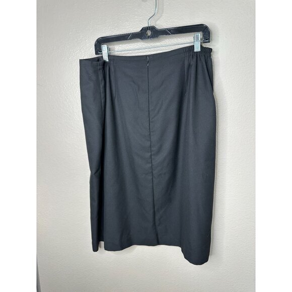 Parisian Signature Womens Black Skirt 18W pencil vintage elastic rayon Zipper - Picture 6 of 9